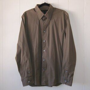 Express Design Studio || Men's Brown Button-Down Shirt || Size L